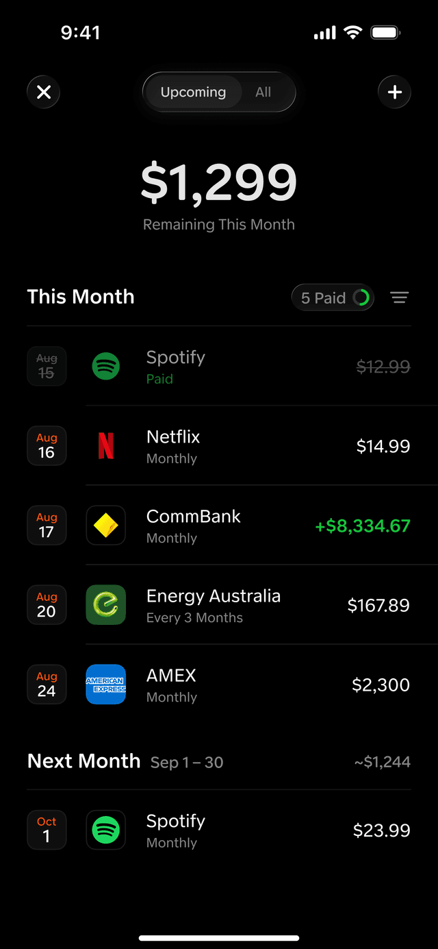 Predict bills before they hit